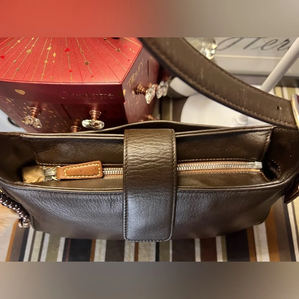 Coach 2005 Legacy Hampton Dark Brown Leather Handbag Shoulder Bag Satchel